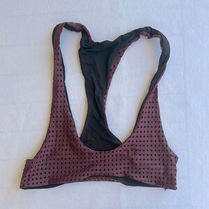 Acacia Swimwear Maroon Mesh Top - size small